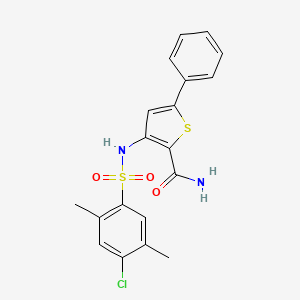 3-((4-Chloro-2,5-dimethylphenyl)sulfonamido)-5-phenylthiophene-2-carboxamide chemical structure (CAS 478028-52-3)
