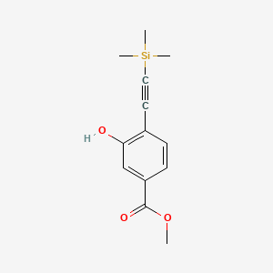 Methyl 3-hydroxy-4-((trimethylsilyl)ethynyl)benzoate chemical structure (CAS 478169-68-5)