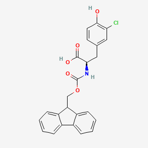 (R)-2-((((9H-Fluoren-9-yl)methoxy)carbonyl)amino)-3-(3-chloro-4-hydroxyphenyl)propanoic acid chemical structure (CAS 478183-59-4)
