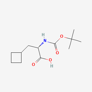 (S)-2-((tert-Butoxycarbonyl)amino)-3-cyclobutylpropanoic acid chemical structure (CAS 478183-60-7)