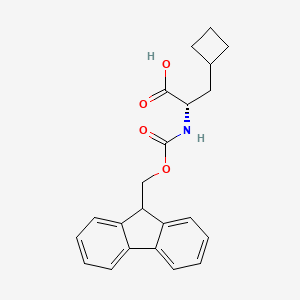 (S)-2-((((9H-Fluoren-9-yl)methoxy)carbonyl)amino)-3-cyclobutylpropanoic acid chemical structure (CAS 478183-62-9)