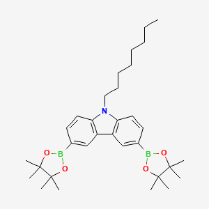 9-Octyl-3,6-bis(4,4,5,5-tetramethyl-1,3,2-dioxaborolan-2-yl)-9H-carbazole chemical structure (CAS 478706-06-8)