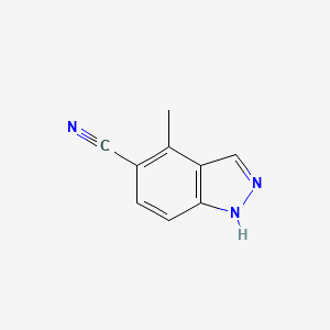 4-Methyl-1H-indazole-5-carbonitrile chemical structure (CAS 478837-29-5)