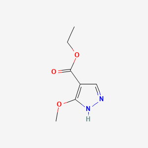Ethyl 3-methoxy-1H-pyrazole-4-carboxylate chemical structure (CAS 478968-48-8)