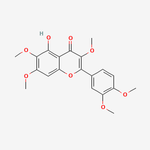 2-(3,4-Dimethoxyphenyl)-5-hydroxy-3,6,7-trimethoxy-4H-chromen-4-one chemical structure (CAS 479-90-3)