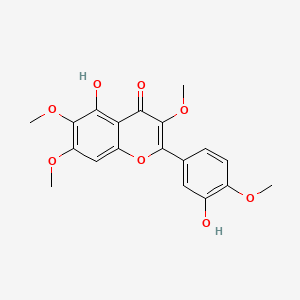 5-Hydroxy-2-(3-hydroxy-4-methoxyphenyl)-3,6,7-trimethoxy-4H-chromen-4-one chemical structure (CAS 479-91-4)