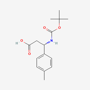 (S)-3-((tert-Butoxycarbonyl)amino)-3-(p-tolyl)propanoic acid chemical structure (CAS 479064-96-5)