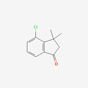 4-Chloro-3,3-dimethyl-2,3-dihydro-1H-inden-1-one chemical structure (CAS 479070-71-8)