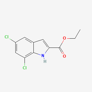 Ethyl 5,7-dichloro-1H-indole-2-carboxylate chemical structure (CAS 4792-70-5)