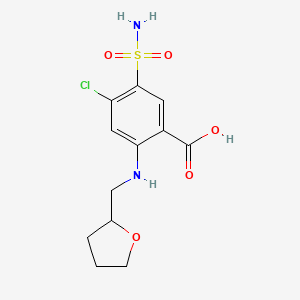 4-Chloro-5-sulfamoyl-2-(((tetrahydrofuran-2-yl)methyl)amino)benzoic acid chemical structure (CAS 4793-38-8)