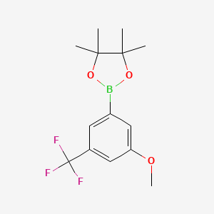 2-(3-Methoxy-5-(trifluoromethyl)phenyl)-4,4,5,5-tetramethyl-1,3,2-dioxaborolane chemical structure (CAS 479411-93-3)