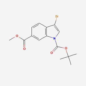 1-tert-Butyl 6-methyl 3-bromo-1H-indole-1,6-dicarboxylate chemical structure (CAS 479552-81-3)