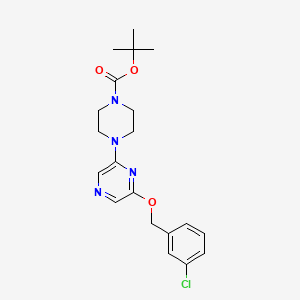 tert-Butyl 4-(6-((3-chlorobenzyl)oxy)pyrazin-2-yl)piperazine-1-carboxylate chemical structure (CAS 479683-63-1)