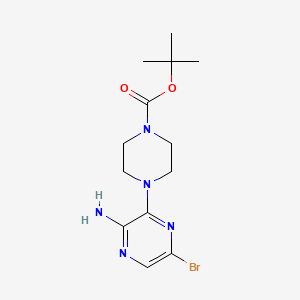 1-Boc-4-(3-Amino-6-bromopyrazin-2-yl)piperazine chemical structure (CAS 479685-13-7)