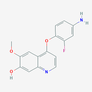 4-(4-Amino-2-fluorophenoxy)-6-methoxyquinolin-7-ol chemical structure (CAS 479690-24-9)