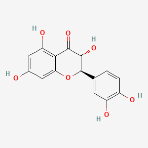 (2R,3R)-2-(3,4-Dihydroxyphenyl)-3,5,7-trihydroxychroman-4-one chemical structure (CAS 480-18-2)