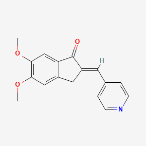 5,6-Dimethoxy-2-(pyridin-4-ylmethylene)-2,3-dihydro-1H-inden-1-one chemical structure (CAS 4803-74-1)