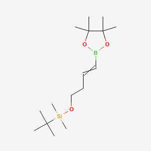 (E)-tert-Butyldimethyl((4-(4,4,5,5-tetramethyl-1,3,2-dioxaborolan-2-yl)but-3-en-1-yl)oxy)silane chemical structure (CAS 480425-30-7)