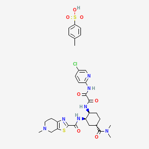N1-(5-Chloropyridin-2-yl)-N2-((1S,2R,4S)-4-(dimethylcarbamoyl)-2-(5-methyl-4,5,6,7-tetrahydrothiazolo[5,4-c]pyridine-2-carboxamido)cyclohexyl)oxalamide 4-methylbenzenesulfonate chemical structure (CAS 480449-71-6)