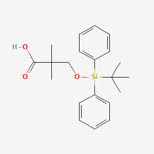3-((tert-Butyldiphenylsilyl)oxy)-2,2-dimethylpropanoic acid chemical structure (CAS 480450-04-2)