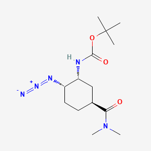 tert-Butyl ((1R,2S,5S)-2-azido-5-(dimethylcarbamoyl)cyclohexyl)carbamate chemical structure (CAS 480450-69-9)