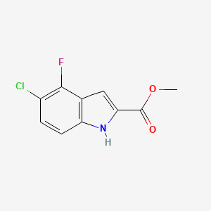 Methyl 5-chloro-4-fluoro-1H-indole-2-carboxylate chemical structure (CAS 480450-89-3)