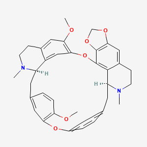 (15S,31R)-36,54-Dimethoxy-16,32-dimethyl-15,16,17,18,31,32,33,34-octahydro-2,6-dioxa-1(4,5)-[1,3]dioxolo[4,5-g]isoquinolina-3(7,1)-isoquinolina-5(1,3),7(1,4)-dibenzenacyclooctaphane chemical structure (CAS 481-49-2)