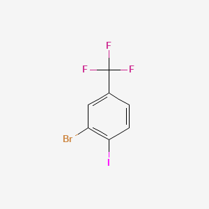 2-Bromo-1-iodo-4-(trifluoromethyl)benzene chemical structure (CAS 481075-58-5)