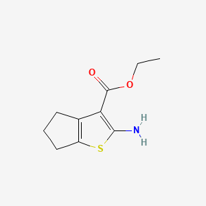 Ethyl 2-amino-5,6-dihydro-4H-cyclopenta[b]thiophene-3-carboxylate chemical structure (CAS 4815-29-6)