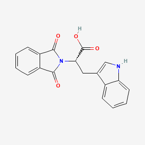 (S)-2-(1,3-Dioxoisoindolin-2-yl)-3-(1H-indol-3-yl)propanoic acid chemical structure (CAS 48208-26-0)