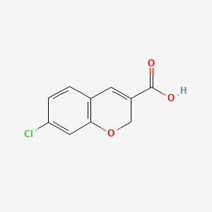 7-Chloro-2H-chromene-3-carboxylic acid chemical structure (CAS 482374-64-1)