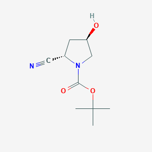 (2S,4R)-tert-Butyl 2-cyano-4-hydroxypyrrolidine-1-carboxylate chemical structure (CAS 483366-12-7)