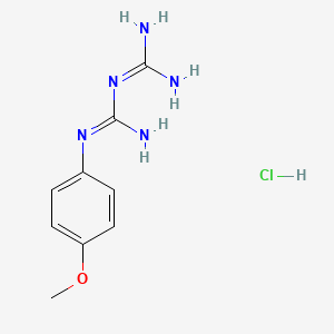 1-Carbamimidamido-N-(4-methoxyphenyl)methanimidamide hydrochloride chemical structure (CAS 4838-56-6)