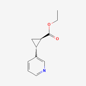 rel-(1R,2R)-Ethyl 2-(pyridin-3-yl)cyclopropanecarboxylate chemical structure (CAS 484654-39-9)