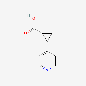 2-(Pyridin-4-yl)cyclopropanecarboxylic acid chemical structure (CAS 484654-49-1)