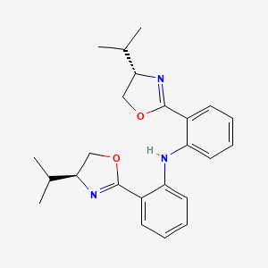 Bis[2-((4S)-4,5-dihydro-4-isopropyloxazol-2-yl)phenyl]amine chemical structure (CAS 485394-20-5)