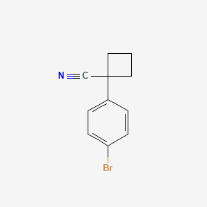 1-(4-Bromophenyl)cyclobutanecarbonitrile chemical structure (CAS 485828-58-8)