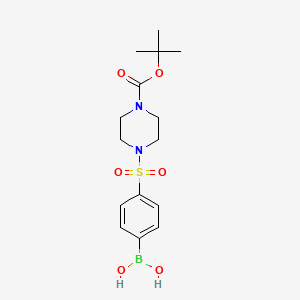 (4-((4-(tert-Butoxycarbonyl)piperazin-1-yl)sulfonyl)phenyl)boronic acid chemical structure (CAS 486422-54-2)
