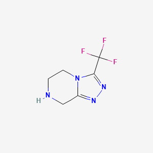 3-(Trifluoromethyl)-5,6,7,8-tetrahydro-[1,2,4]triazolo[4,3-a]pyrazine chemical structure (CAS 486460-21-3)