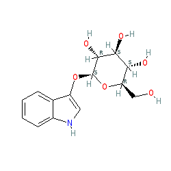 (2S,3R,4S,5S,6R)-2-((1H-Indol-3-yl)oxy)-6-(hydroxymethyl)tetrahydro-2H-pyran-3,4,5-triol chemical structure (CAS 487-60-5)