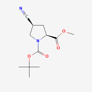 (2S,4S)-1-tert-Butyl 2-methyl 4-cyanopyrrolidine-1,2-dicarboxylate chemical structure (CAS 487048-28-2)