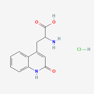 2-Amino-3-(2-oxo-1,2-dihydroquinolin-4-yl)propanoic acid hydrochloride chemical structure (CAS 4876-14-6)