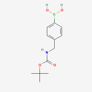 (4-(((tert-Butoxycarbonyl)amino)methyl)phenyl)boronic acid chemical structure (CAS 489446-42-6)