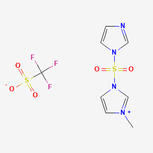 1-((1H-Imidazol-1-yl)sulfonyl)-3-methyl-1H-imidazol-3-ium trifluoromethanesulfonate chemical structure (CAS 489471-57-0)