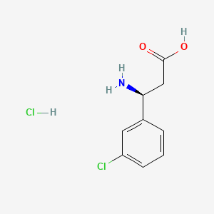 (S)-3-Amino-3-(3-chlorophenyl)propanoic acid hydrochloride chemical structure (CAS 490034-83-8)