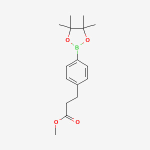 Methyl 3-(4-(4,4,5,5-tetramethyl-1,3,2-dioxaborolan-2-yl)phenyl)propanoate chemical structure (CAS 490035-82-0)
