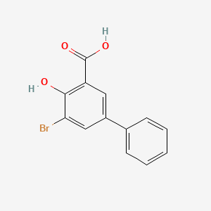 5-Bromo-4-hydroxy-[1,1'-biphenyl]-3-carboxylic acid chemical structure (CAS 4906-68-7)