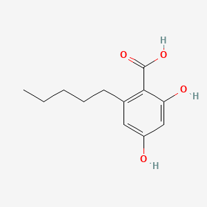 2,4-Dihydroxy-6-pentylbenzoic acid chemical structure (CAS 491-72-5)
