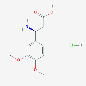 (S)-3-Amino-3-(3,4-dimethoxyphenyl)propanoic acid hydrochloride chemical structure (CAS 491578-65-5)