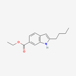 Ethyl 2-butyl-1H-indole-6-carboxylate chemical structure (CAS 491601-40-2)